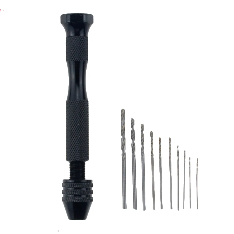 1set Mini Twist Drill Bit Micro Aluminum Hand Drill Bit Keyless Chuck Reamer Hand Twist Drill Clamping