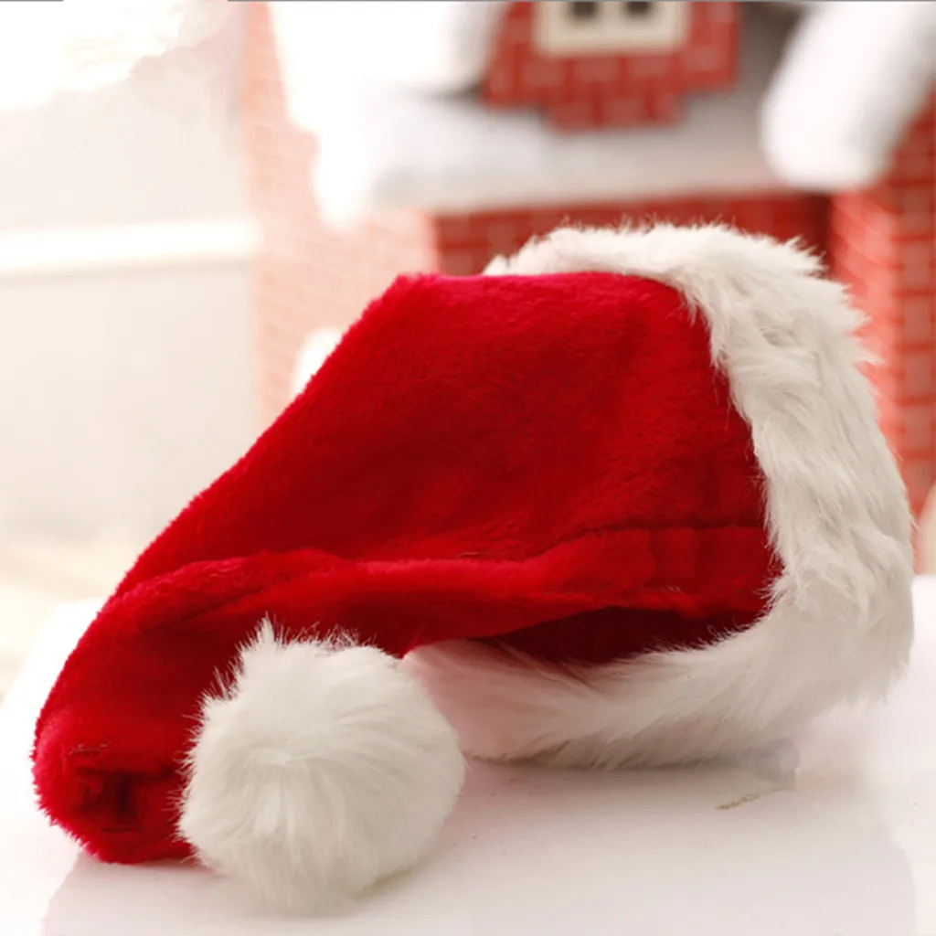 New Christmas Cap Thick Ultra Soft Plush Cute Santa Claus Holiday Fancy Dress Hat#35