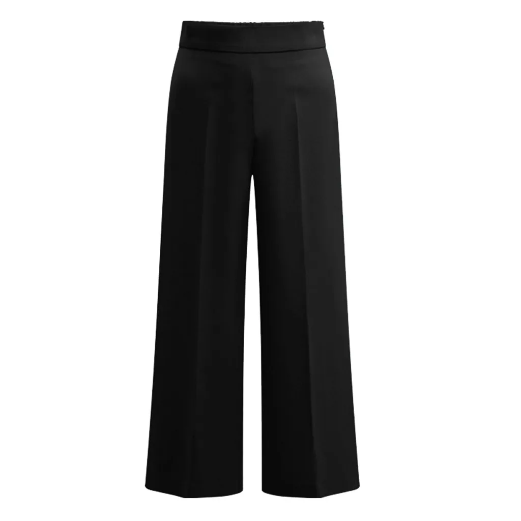 Feitong pantalones mujer femme женские роскошные брюки с эластичной резинкой на талии широкие офисные элегантные черные рабочие брюки#726 брюки женские