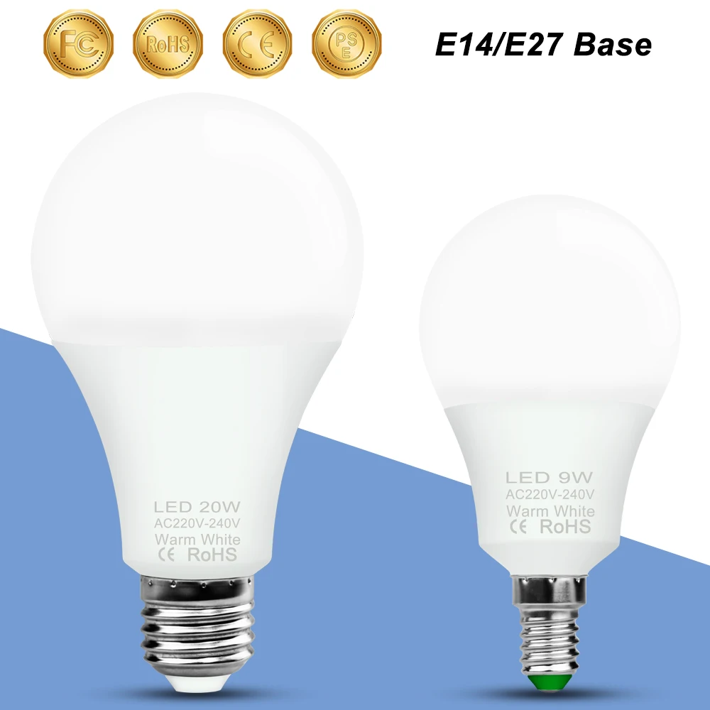 E27 LED Lamp 220V SMD 5730 E14 Ampolleta LED+Lighting 2835 3W 6W 9W 12W 15W 18W 20W Chandelier For Home Lighting Bulb | Лампы и