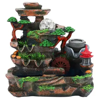 

Unique Resin Desktop Water Fountain Landscape Decoration Home Ornament with Atomization Effect