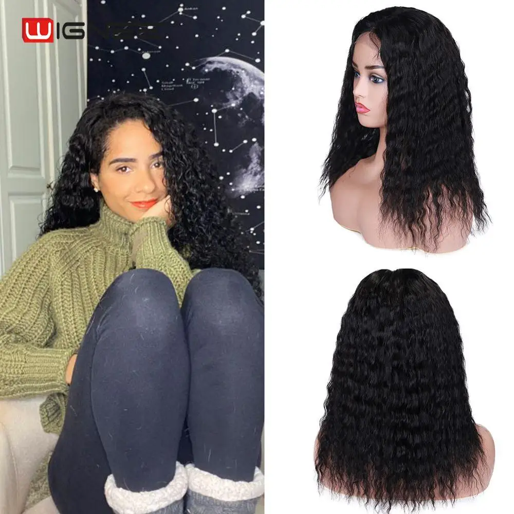 Парик Wignee из кудрявых человеческих волос на сетке для черных женщин 150% плотность