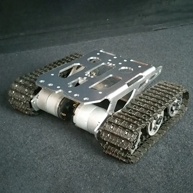 Черный амортизатор металла RC робот танк шасси комплект Мобильная платформа для Arduino Uno R3 малиновый пирог DIY игрушки запчасти