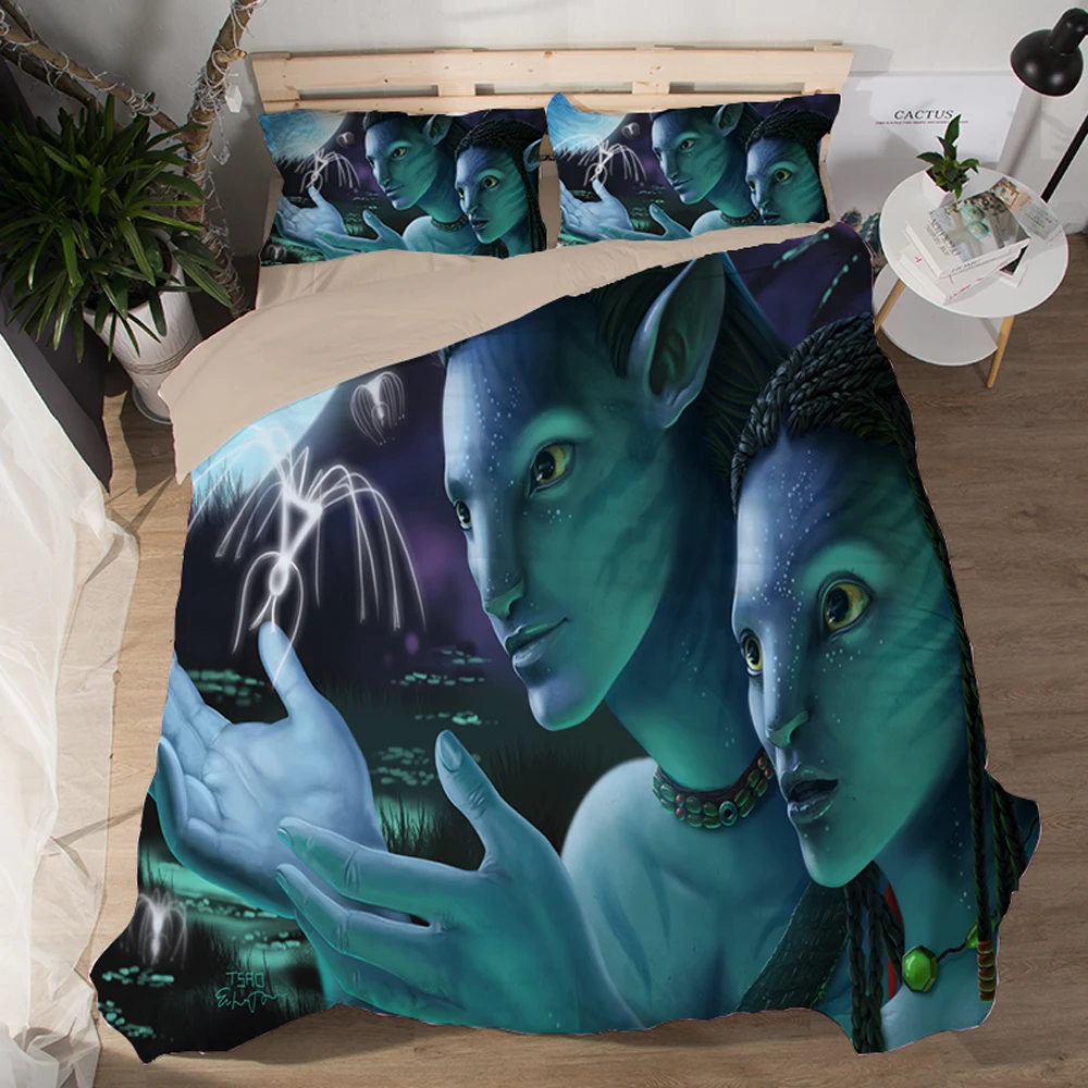 

HOT SALE Comfortable Avatar Neytiri Jake Bedding Set Duvet Covers Pillowcase Wall King Queen Bedding Set Comforter Bedding Sets