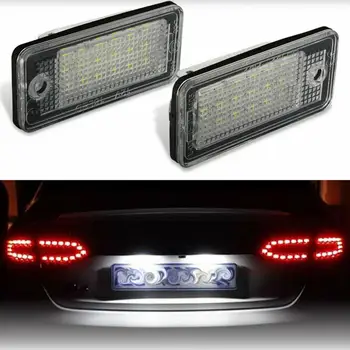 

2pcs 18 LEDs Number Plate Light For Audi A3 A4 A5 A6 A8 B6 B7 Q7 White Car LED Number License Plate Lamps Car Accessories