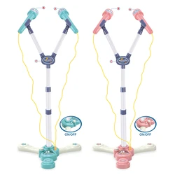 Rosa máquina de canto elétrica para o bebê crianças presente azul instrumentos musicais crianças brinquedos pouco cantor presentes para o natal