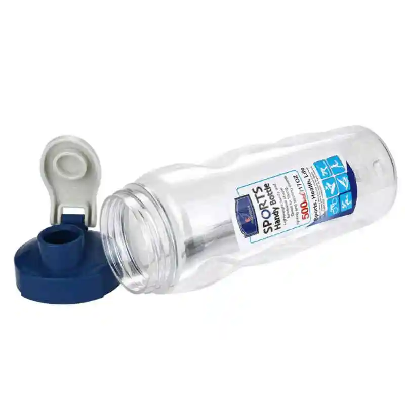 Пластиковая Спортивная бутылка для воды 500 мл, портативный дорожный контейнер для воды, стеклянная герметичная небьющаяся бутылка, прозрачный пластик# B15