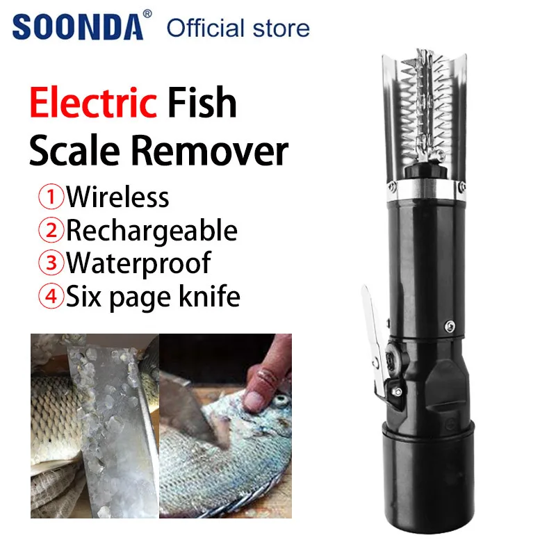 eléctrico Eliminador de escamas de peces impermeable DIFU recargable 