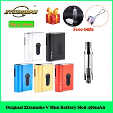 Стартер Ztcsmoke V мини батарея Mod 450 мАч Preheat VV Магнитный подключенный Vape комплект с 510 толстый испаритель масла бак КБР