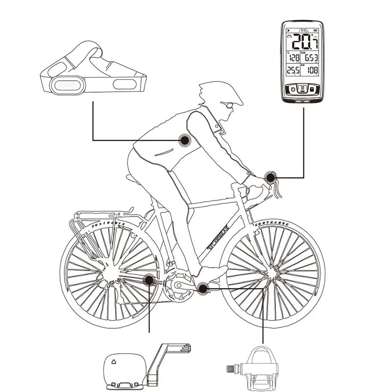 IPX5 Водонепроницаемый велосипедный компьютер беспроводной MTB велосипед велосипедный одометр секундомер Спидометр светодиодный цифровой
