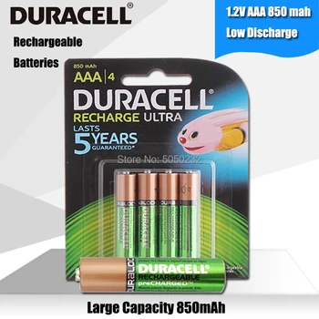 

DURACELL Original 1.2V 850mAh AAA Rechargeable Batteries For Flashlight Toy Camera PreCharged high capacity