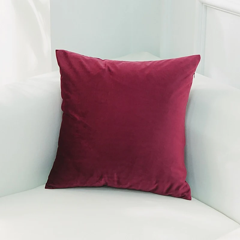 Nordic Style Velvet Pillowcase Simple Solid Throw Cushion Covers Square Pillow Cover for Bedroom Sofa Living Room Decoration - Цвет: 14