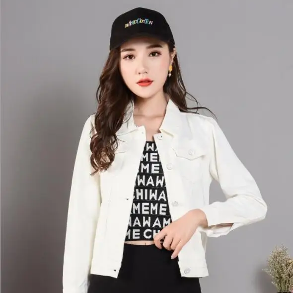 Finest  Denim jacket Woman 2019 New denim Jacket light blue bomber jacket short denim jacket casual denim j