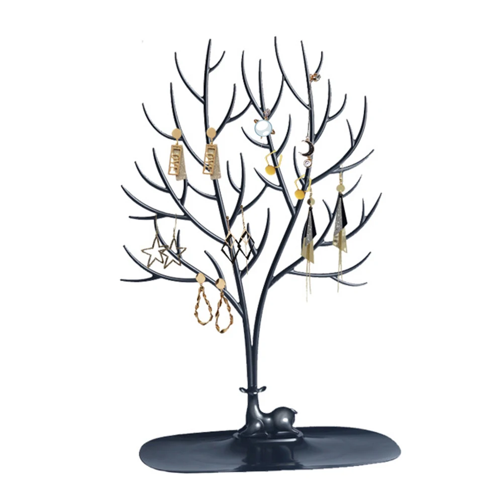Горячая олень дерево ювелирные изделия Висячие стойки серьги ожерелье Кольца Дисплей стенд держатель