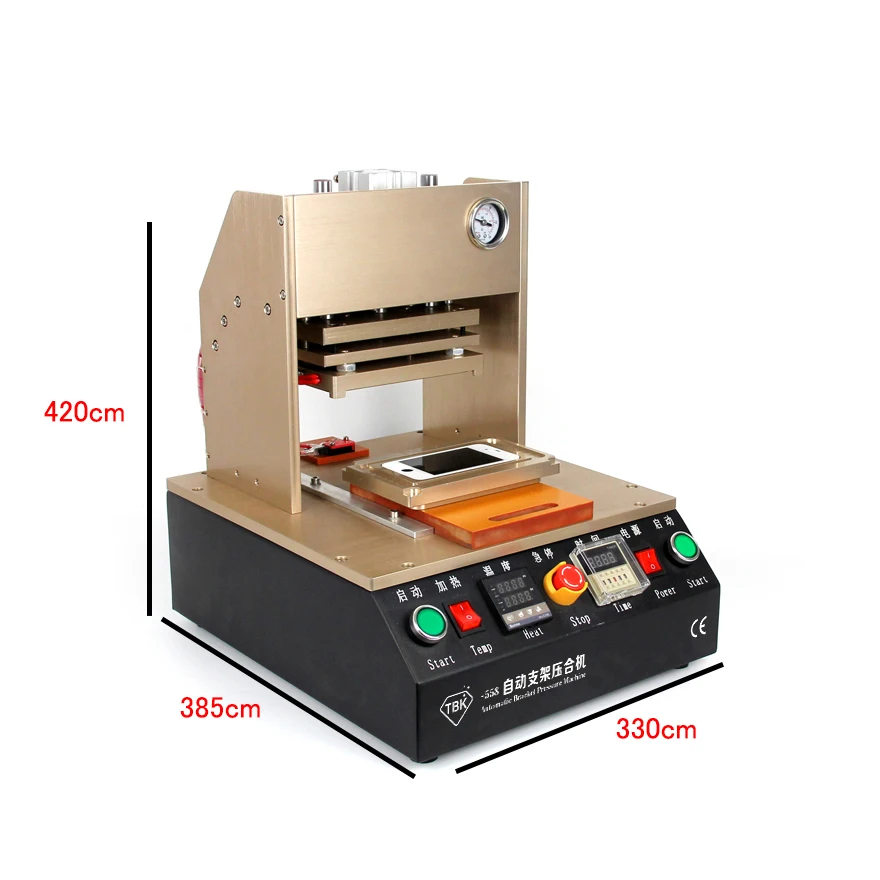 TBK-558A Pneumatic Automatic Pressure Screen Machine Holder Machine Laminating Machine Separator Built-in Air Compressor