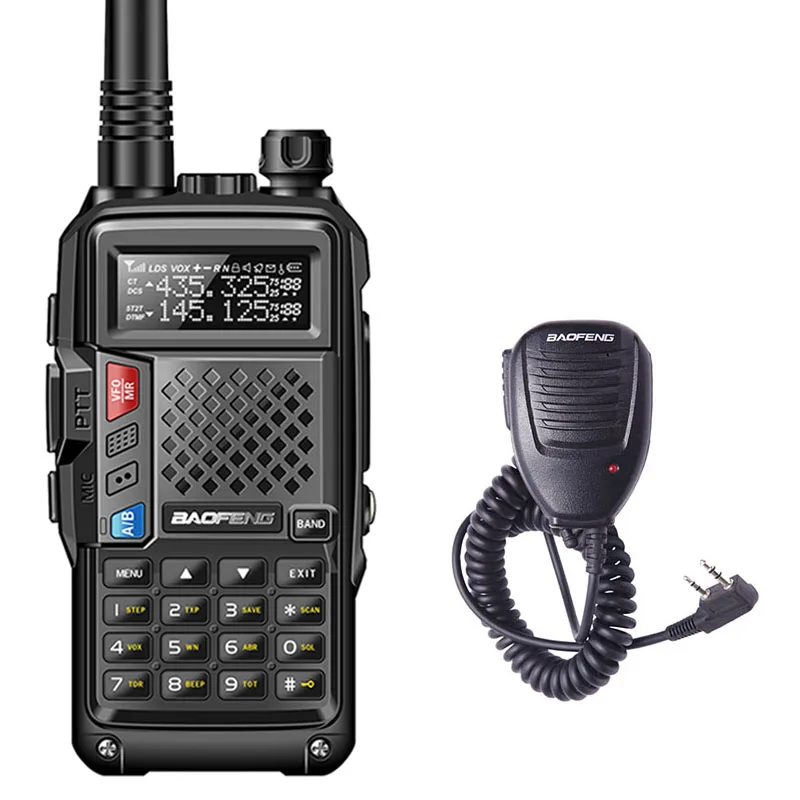 BAOFENG BF-UVB3 PLUS 8 Вт 8 Вт Высокая мощность UHF/VHF Двухдиапазонный 10 км длинный диапазон портативный ham Walkie Talkie несколько режимов зарядки - Цвет: black speaker