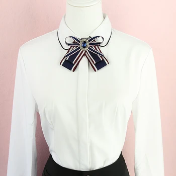 

Men Women Business Wedding Party Office Bank Work Sweater Shirt Bow Tie Cravat Formal Alloy Rhinestone Pearl Bead Ribbon Bowtie