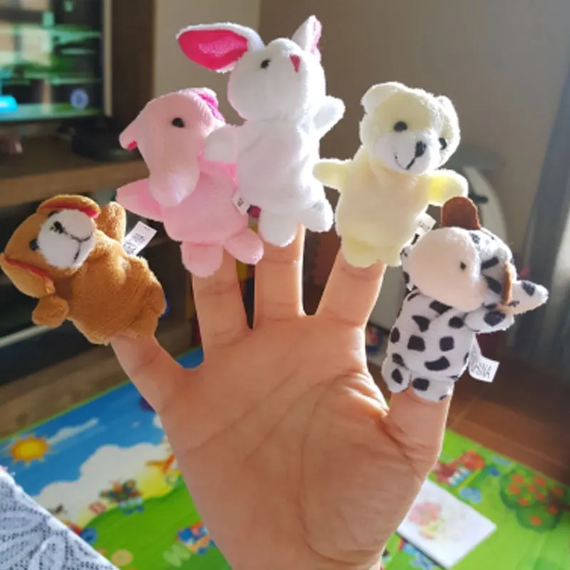Детские игрушки, 3 комплекта, семейные пальчиковые куклы, мягкая плюшевая тканевая кукла, детские развивающие ручные животные, милая игрушка