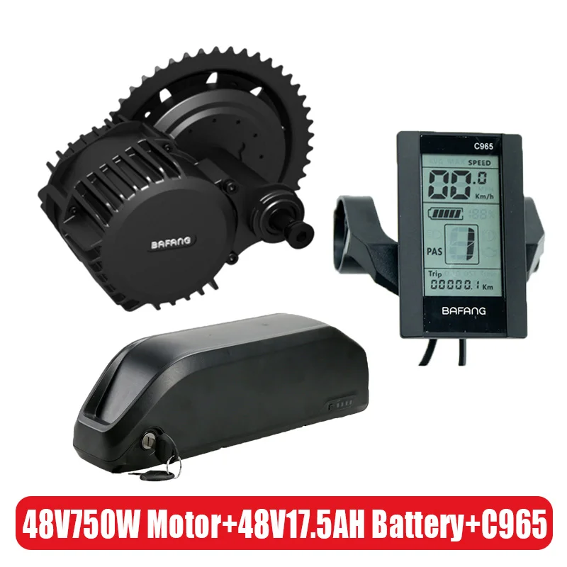 Bafang BBS02B BBS02 BBSHD 48V 500 W/750 W/1000 W Средний привод электродвигателя комплект с 48V 13AH 17.5Ah литий-ионный аккумулятор вниз трубки, фара для электровелосипеда в Батарея - Цвет: 48V750W 17.5AH C965