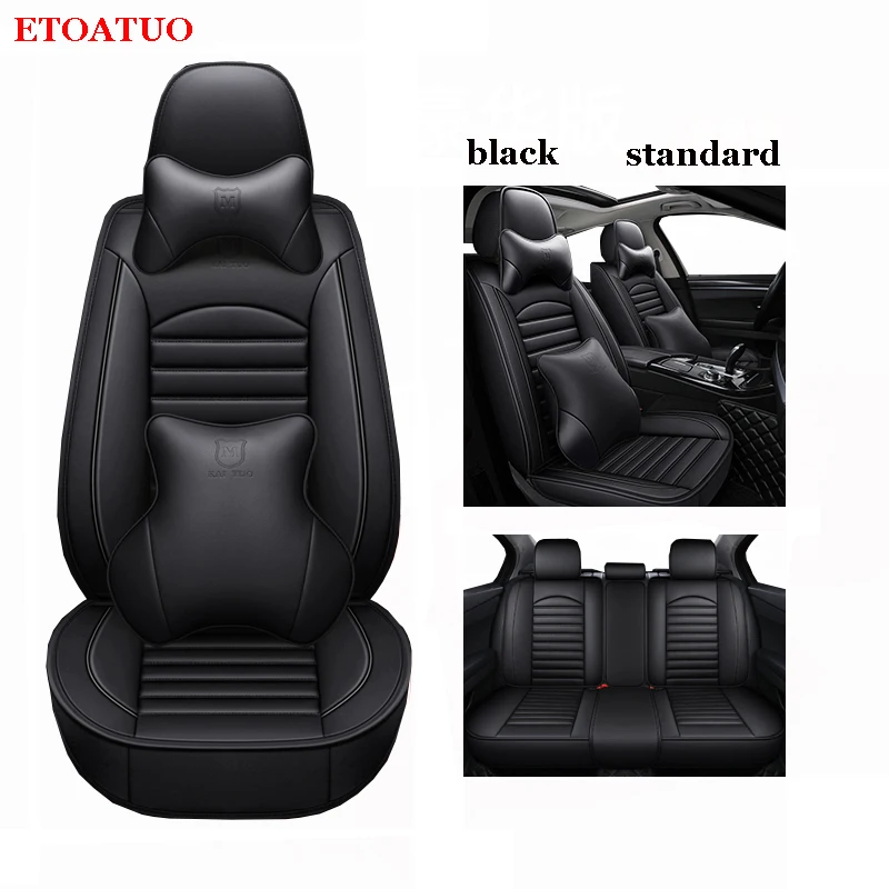 

ETOATUO Universal PU Leather Car seats four seasons general for geely All Models emgrand EC715 EC718 EC7 EC8 car accessories car