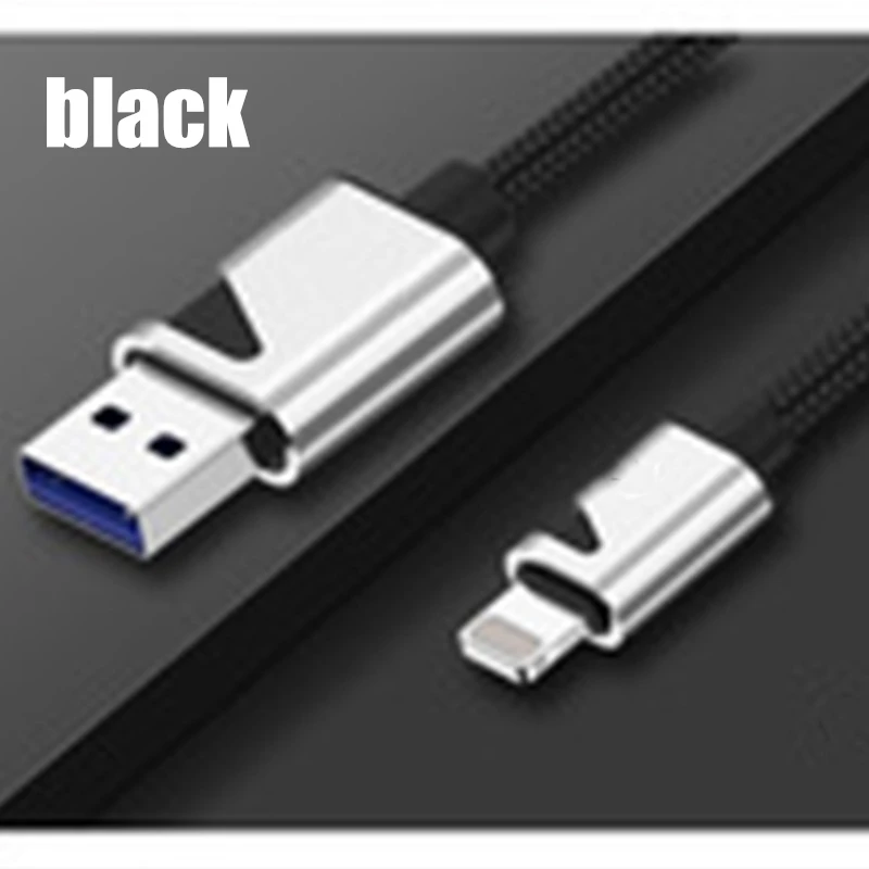 3A Быстрая зарядка Micro USB кабель USB синхронизация данных мобильный телефон адаптер кабель для зарядки для iPhone samsung Xiaomi кабель для телефона Android - Цвет: black