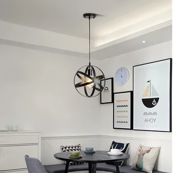 

Industrial Pendant Lights Retro Loft Lamp Nordic Hanging Lamp Iron Indoor Home Kitchen Coffee Bar LED Bulbs Cord Pendant Metal
