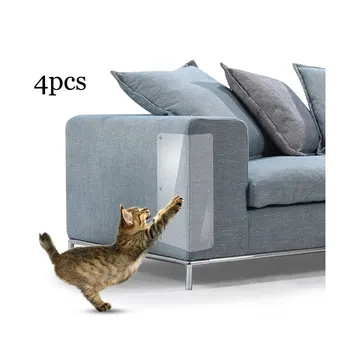

4pcs Cat Scratching Guard Mat Pet Adhesive Corner PVC Cat Scratcher Toy Furniture Sofa Paw Pad Claw Post Protector