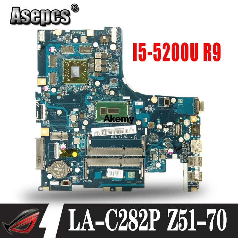 AIWZ0/Z1 LA-C282P материнская плата для lenovo Z51-70 Y50C XIAOXIN V4000 ноутбук материнская плата Процессор I5-5200U R9 M375 тесты работы