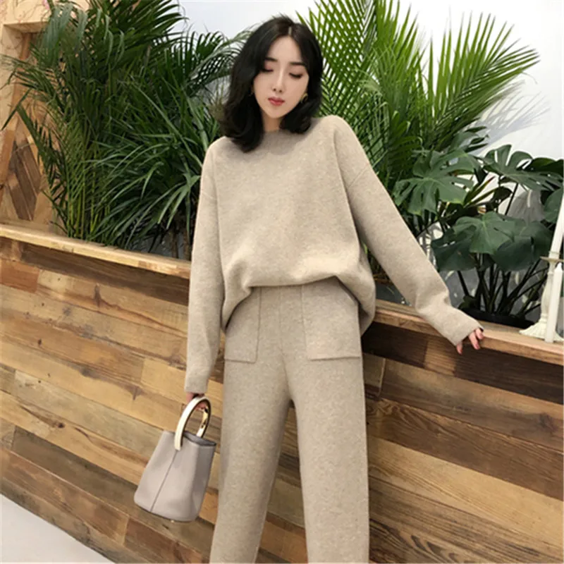 Nueva Moda 2019 Conjunto De Pantalones De Otono Con Bolsillo De