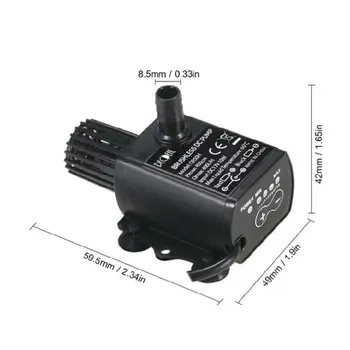 

USB Mini Submersible Pump DC12V 10W Flow Adjustment Function 400L/H Lift 4.5m