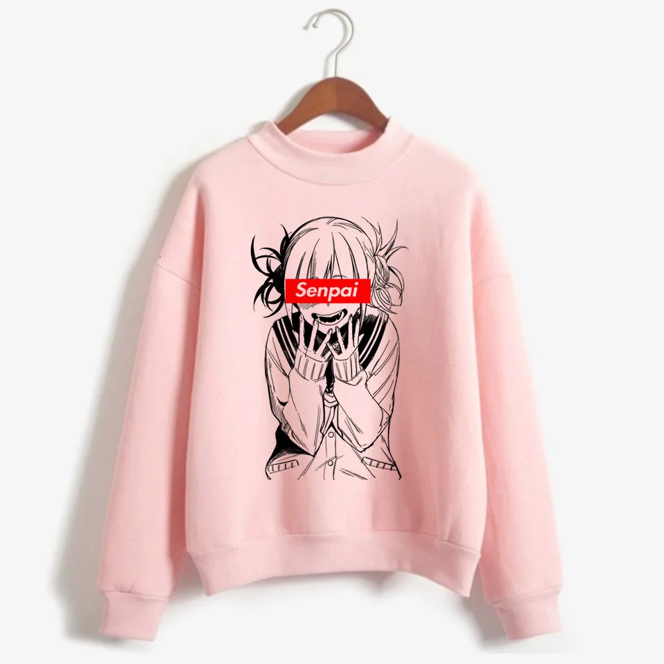 Newest My Hero Academia Himiko Toga JK Cosplay Costume Senpai Boku No Hero Academia Pink Hoodies Jacket Costume Tops