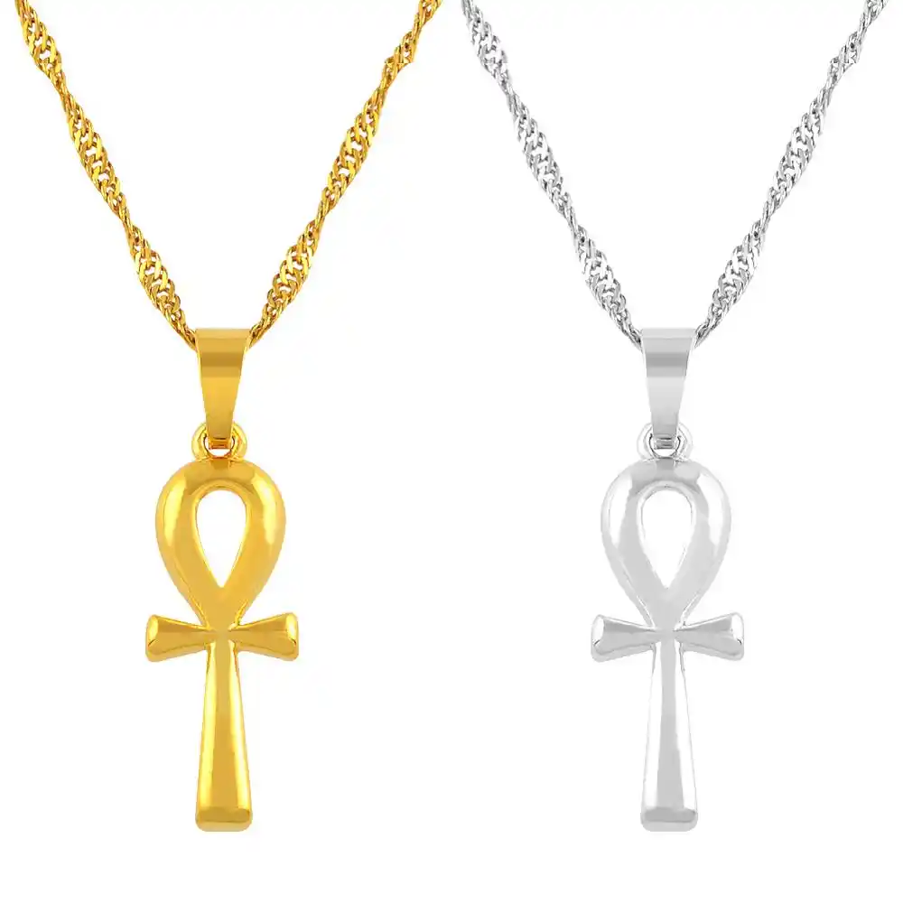 Poyraz Gold Silver Gumus Ankh Nil Anahtari Kolye Trendyol