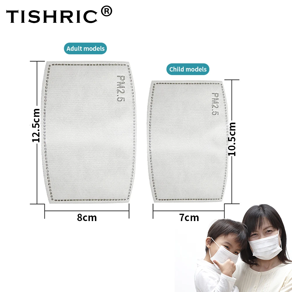 

TISHRIC 5 Layer Face mask filter Replacement PM2.5 Activated Carbon Anti Dust Mask Fliters Respirator Anti Droplet Safety Masks