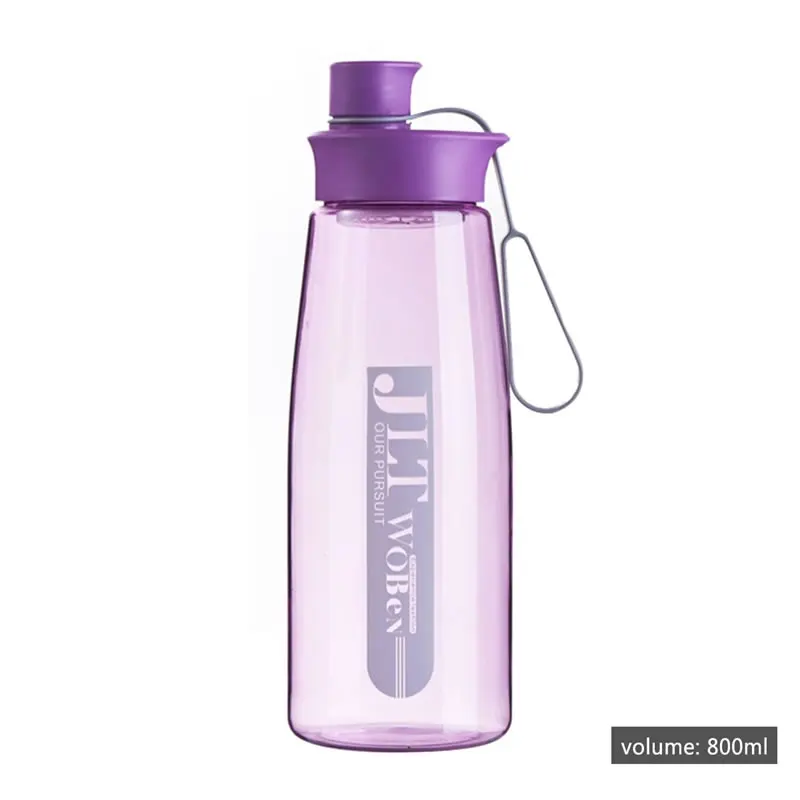 Purple Upspirit, 800 мл, пластиковая Спортивная бутылка для воды с чайным фильтром, большая емкость, чайник для питья, портативный, для путешествий, шейкер для протеина, посуда для напитков - Цвет: Purple