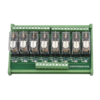 

Din Rail Mount Ac/Dc 12/24V Control 8 Spdt 16A Power Relay Module,Omron G2R-1-E.x1(24V)
