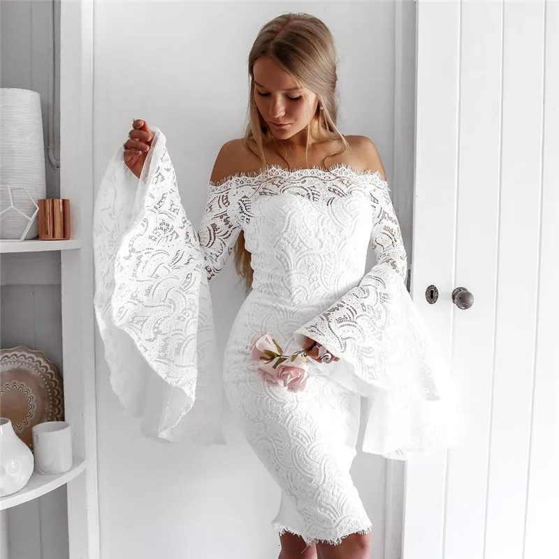 NATTEMAID, белые кружевные платья с цветочным рисунком, с открытыми плечами, без бретелек, сексуальное мини-платье, женское облегающее платье, платье для вечеринки, vestidos