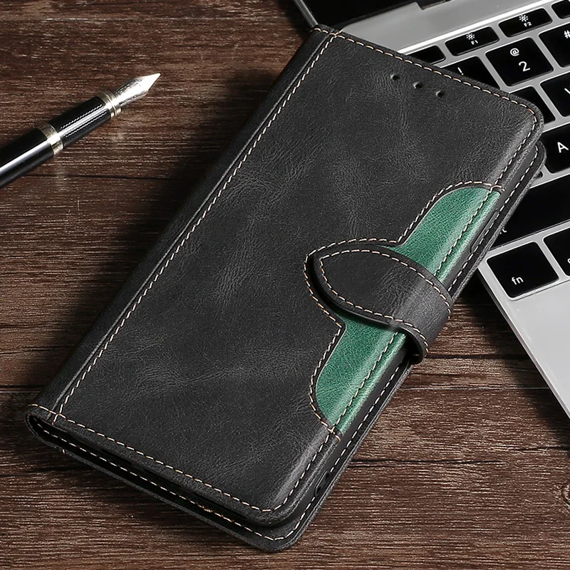 Leather Wallet Phone Case with Magnetic Book Flip Cover