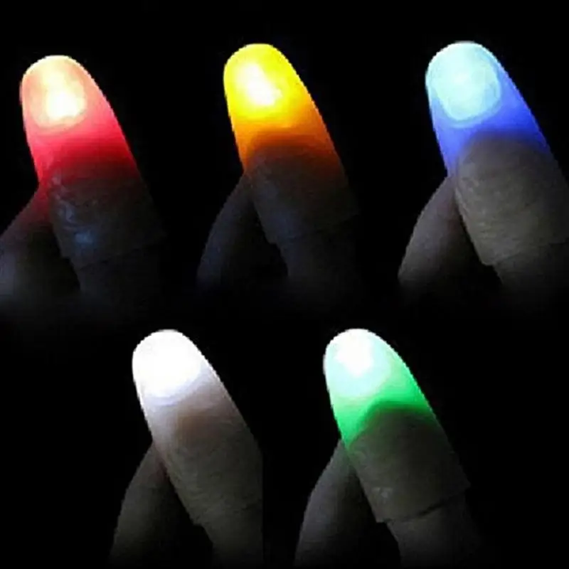 2pcs Magic Light Up Glow Thumbs Tips Fingers Trick Appearing Light Close Up Toy 2