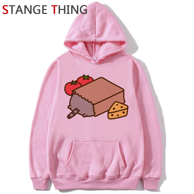 Новинка Pusheen Cat Kawaii Harajuku забавные мультяшные толстовки женские Ullzang милые кошки графическая Толстовка 90s корейский стиль толстовка женская