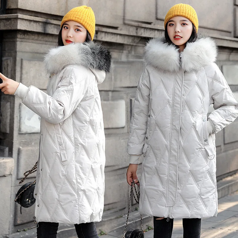 

Winter Large Fur Collar down Jacket Cotton-padded Clothes Women's 2019 New Style Korean-style Loose Fashion Large Size Thick Cot