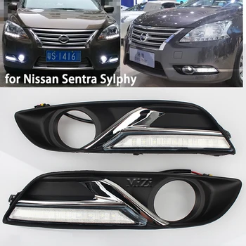 

1 Set LED Daytime Running Light For Nissan Sentra 2013 2014 2015 Car Accessories Waterproof ABS 12V DRL Fog Lamp Decoration