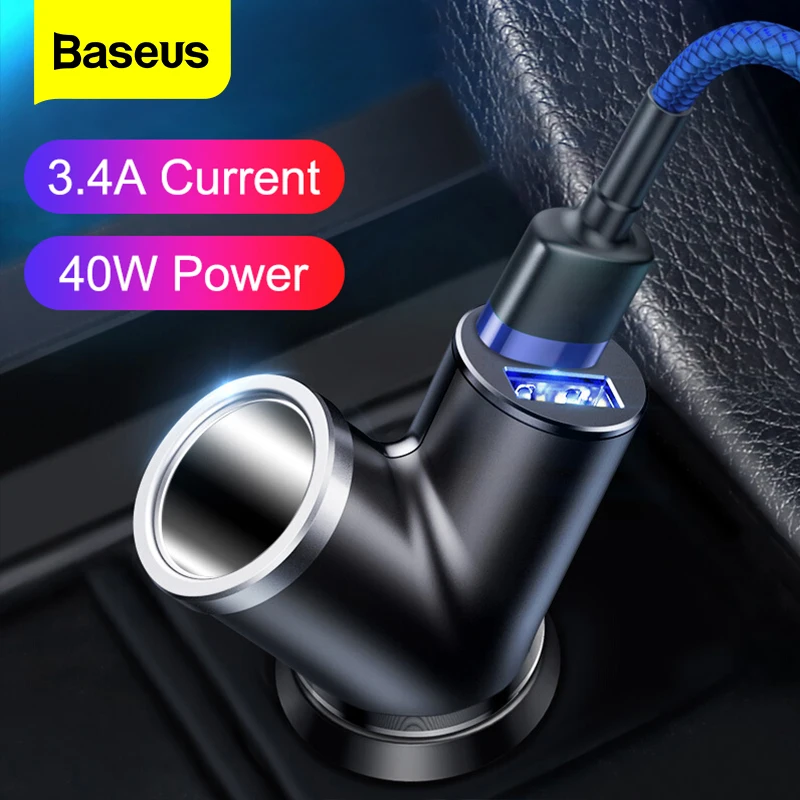 Автомобильное зарядное устройство Baseus с двумя USB портами 3 4 А|Зарядные