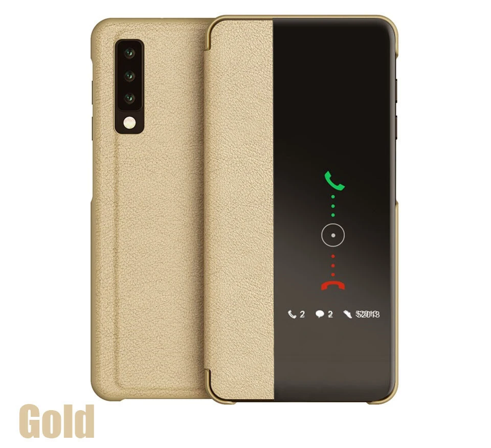 Роскошный кожаный флип-чехол для samsung Galaxy S9 S9Plus S8 S8Plus S10 Plus Note 8 9 10 Plus S10e Smart View чехол для телефона - Цвет: Gold