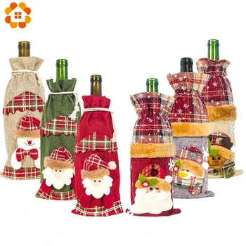 

1PC Multi Style Christmas Decor Santa Claus/Snowman Wine Bottle Cover Xmas Kids Gift Home New Year Christmas Party Decorations