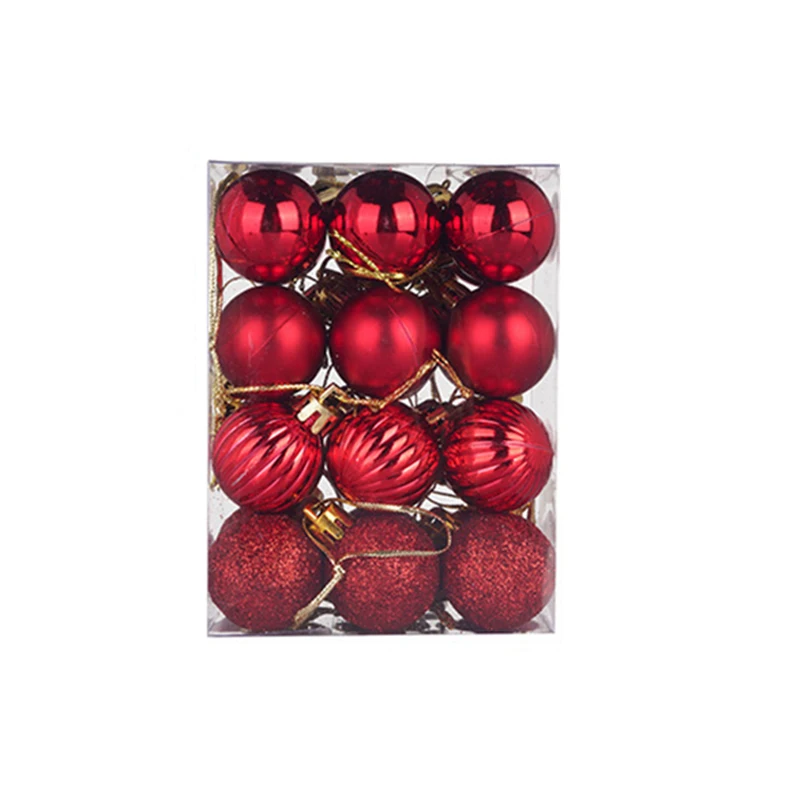 24pcs/lot 30mm Christmas Tree Decor Ball Bauble Xmas Party Hanging Ball Ornament Decorations For Home Christmas Decorations Gift