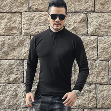 Зимний мужской свитер с высоким воротом, новинка, Модный повседневный толстый теплый высококачественный пуловер, свитер в рубчик, брендовая одежда J809