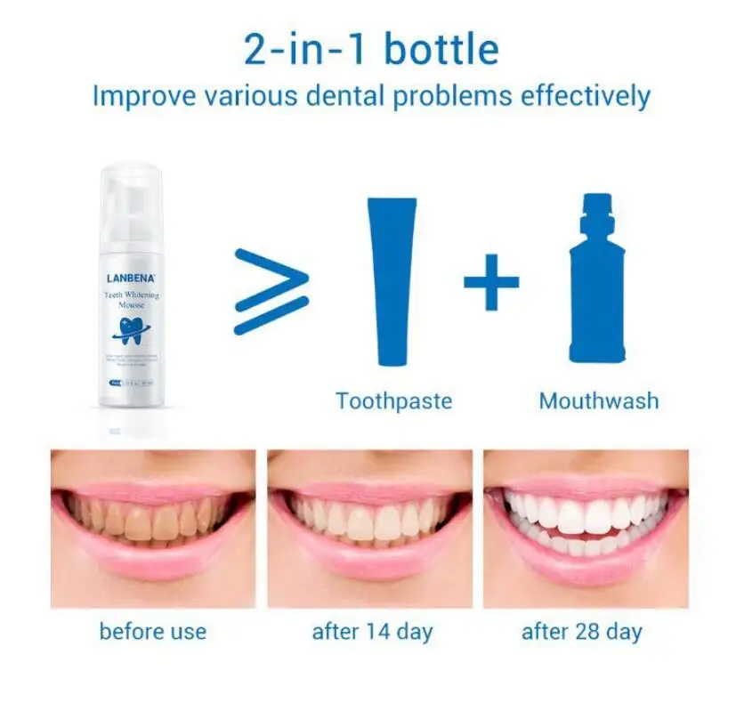 New Teeth Whitening Mousse Tooth Whitening Cleaning White Teeth Oral Hygiene Toothpaste Bleaching Remove Stains Dental Tool New Teeth Whitening Mousse Tooth Whitening Cleaning White Teeth Oral Hygiene Toothpaste Bleaching Remove Stains Dental Tool