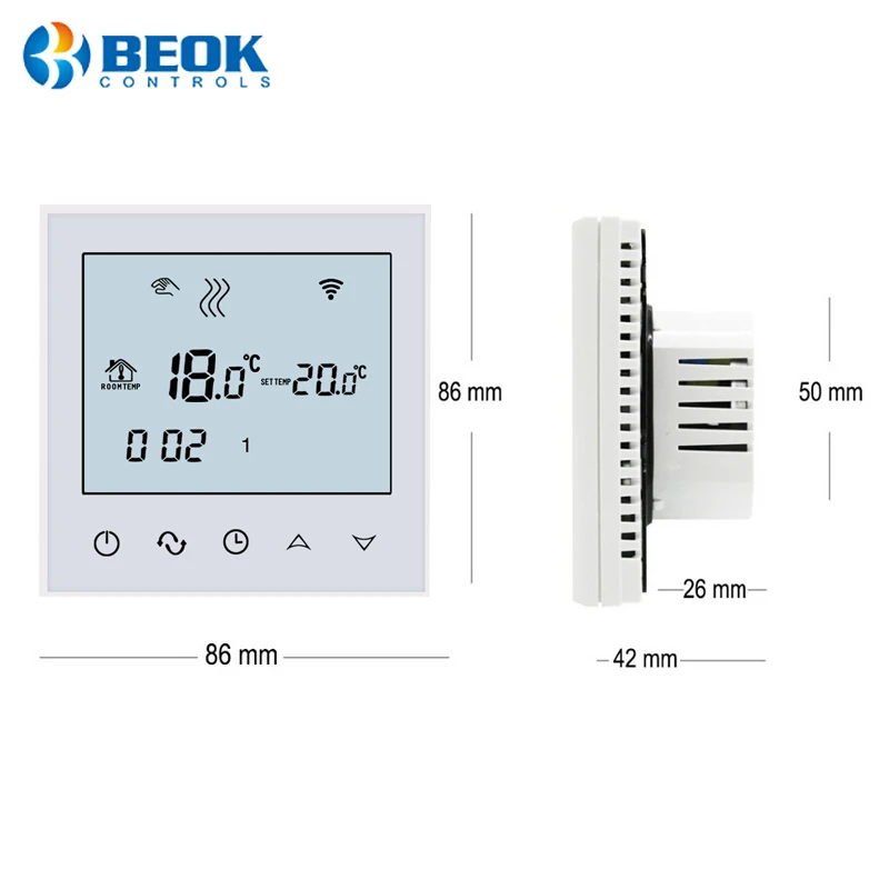 Koop Beok Wifi Thermostaat voor Elektrische Verwarming Gecontroleerd door IOS en Android Smart Telefoon Programmeerbare WIFI Temperatuur Controller