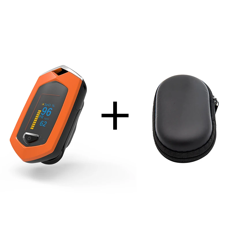 Orange with Case JYHealth перезаряжаемый пальцевой Пульсоксиметр цифровое медицинское оборудование Oximetro De Dedo Spo2 sport Oled Pulsioximetro - Цвет: Orange with Case