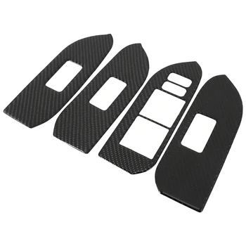 

4Pcs New Carbon Fiber Window Lift Switch Cover Trim Fit for Toyota Land Cruiser Prado 2010-2018